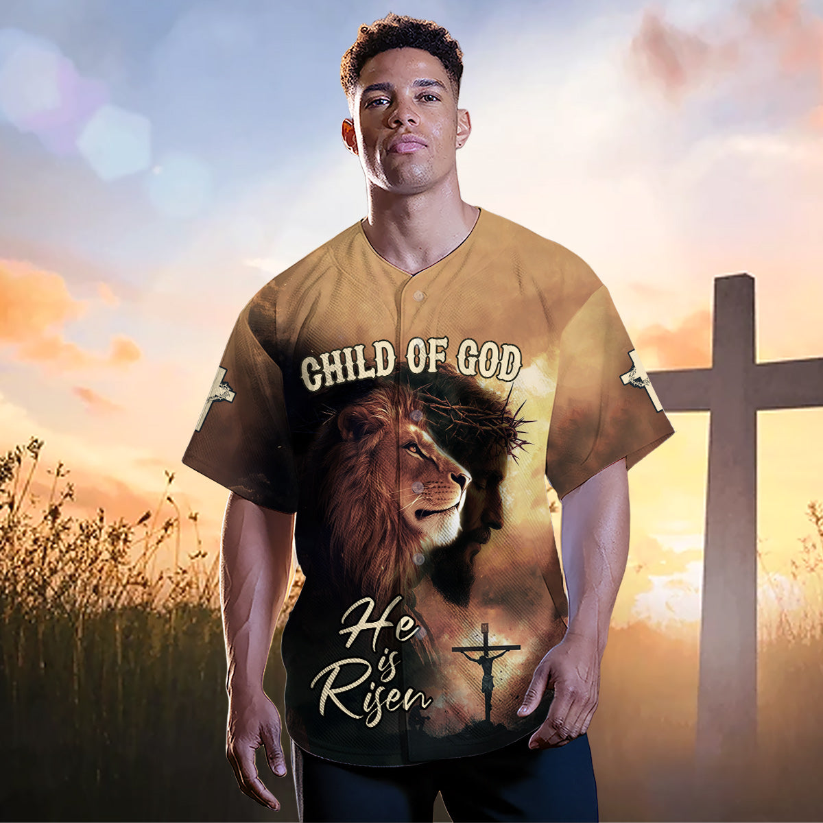 Child of God He Is Risen Baseball Jersey 2