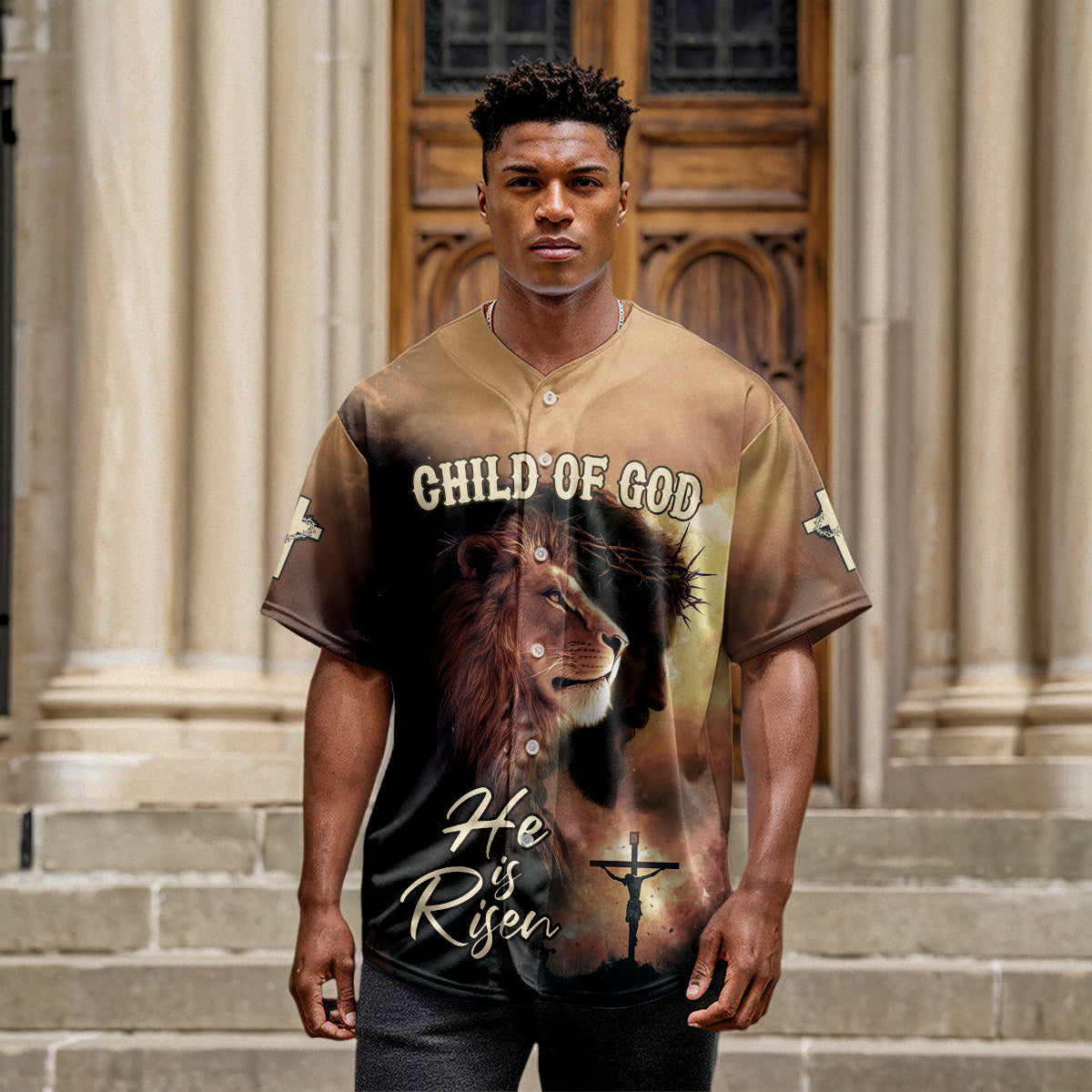 Child of God He Is Risen Baseball Jersey