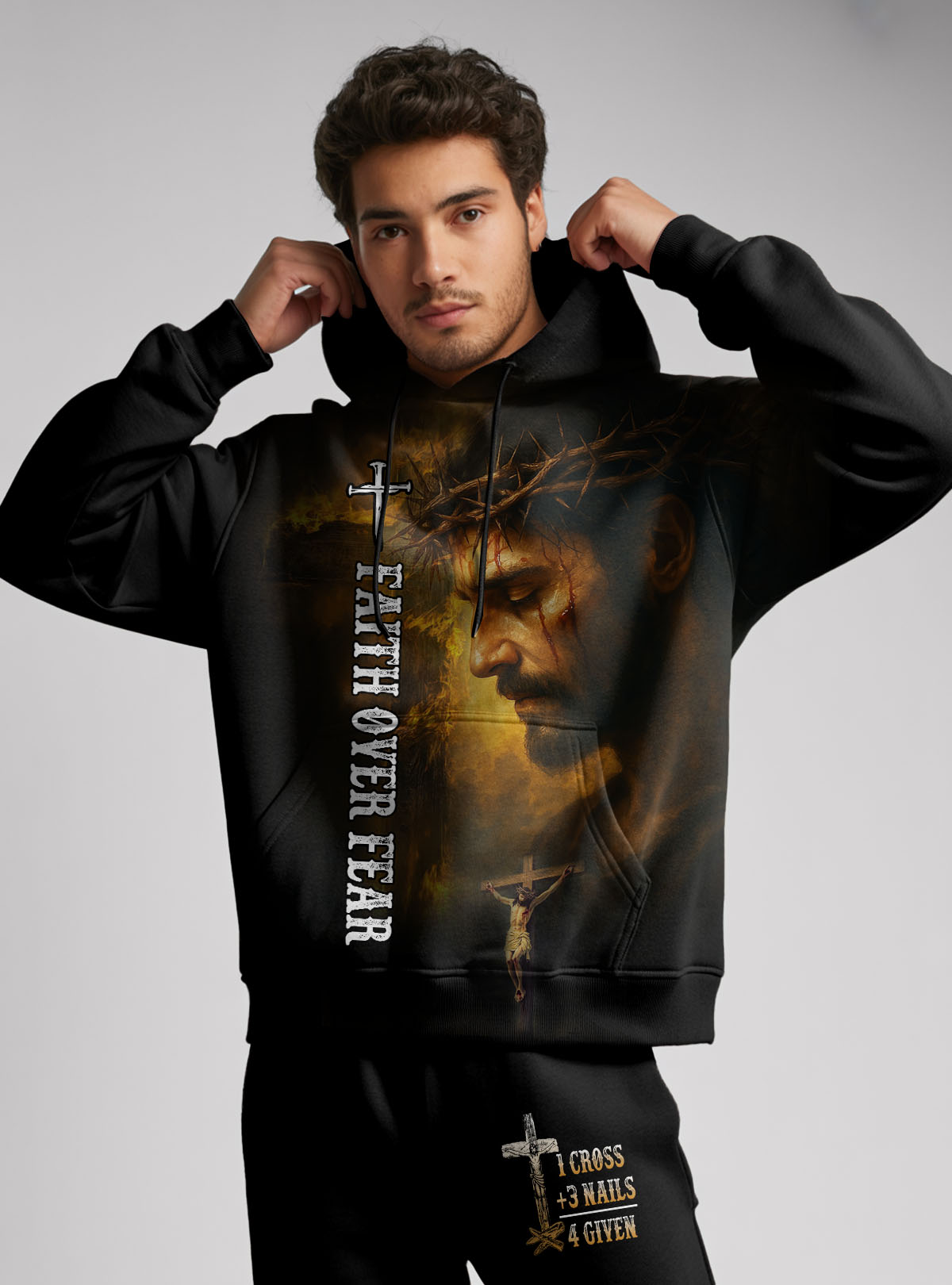 1 Cross 3 Nails 4 Given Hoodie