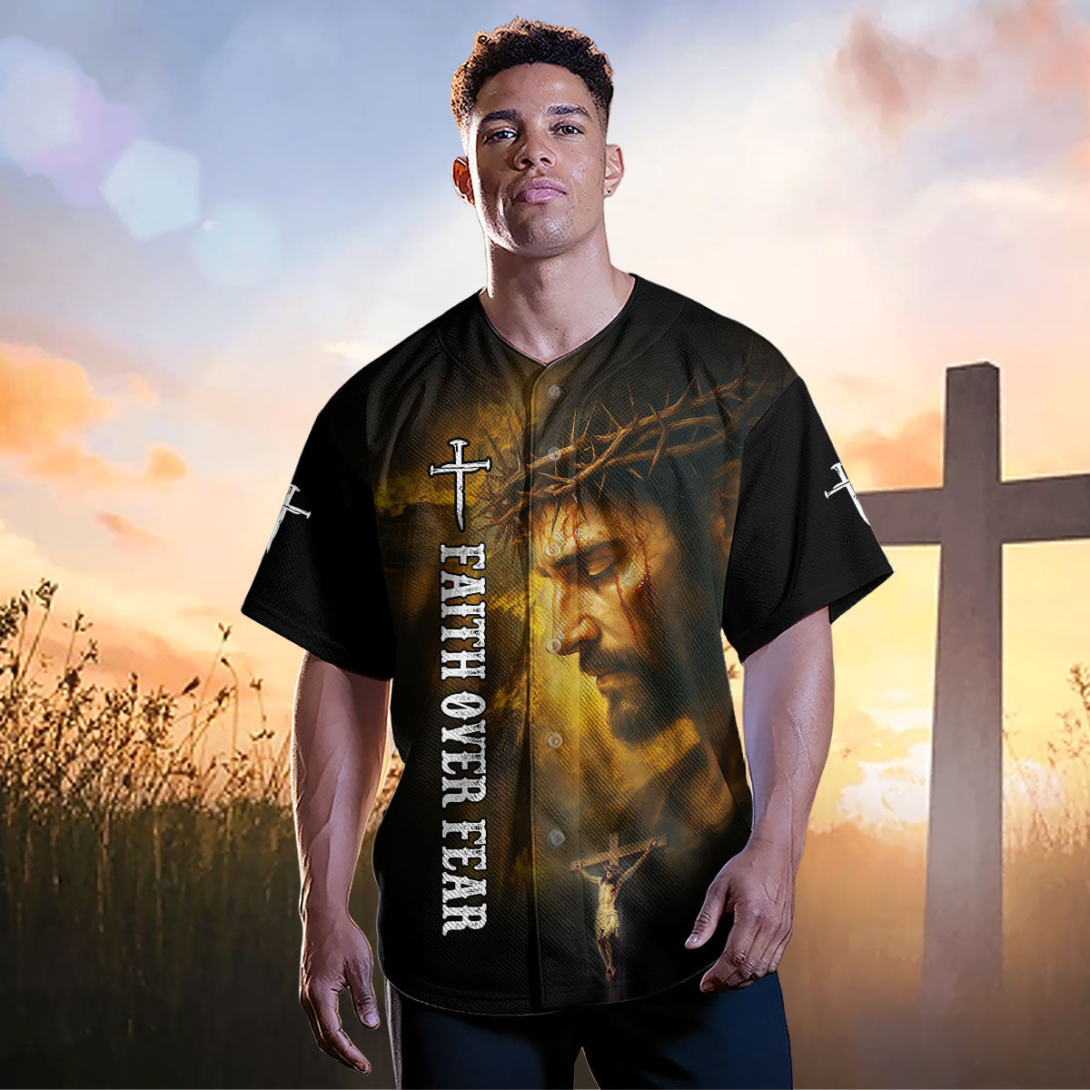 1 Cross 3 Nails 4 Given Baseball Jersey 2
