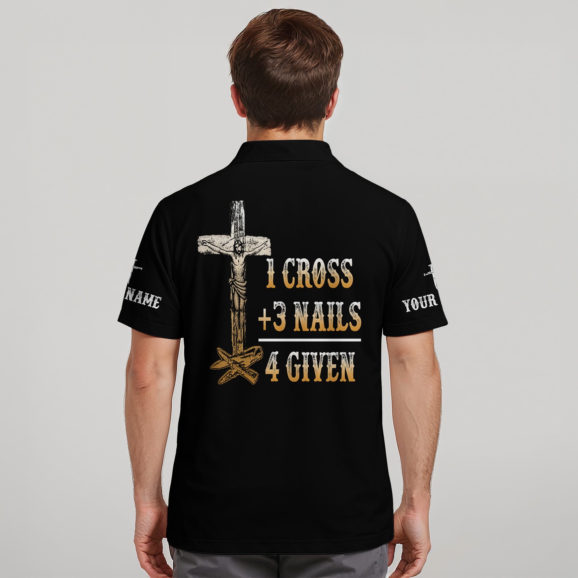 1 Cross 3 Nails 4 Given Polo Shirt