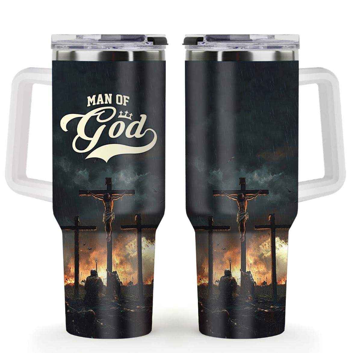 Man Of God Cross Stainless Steel Tumbler