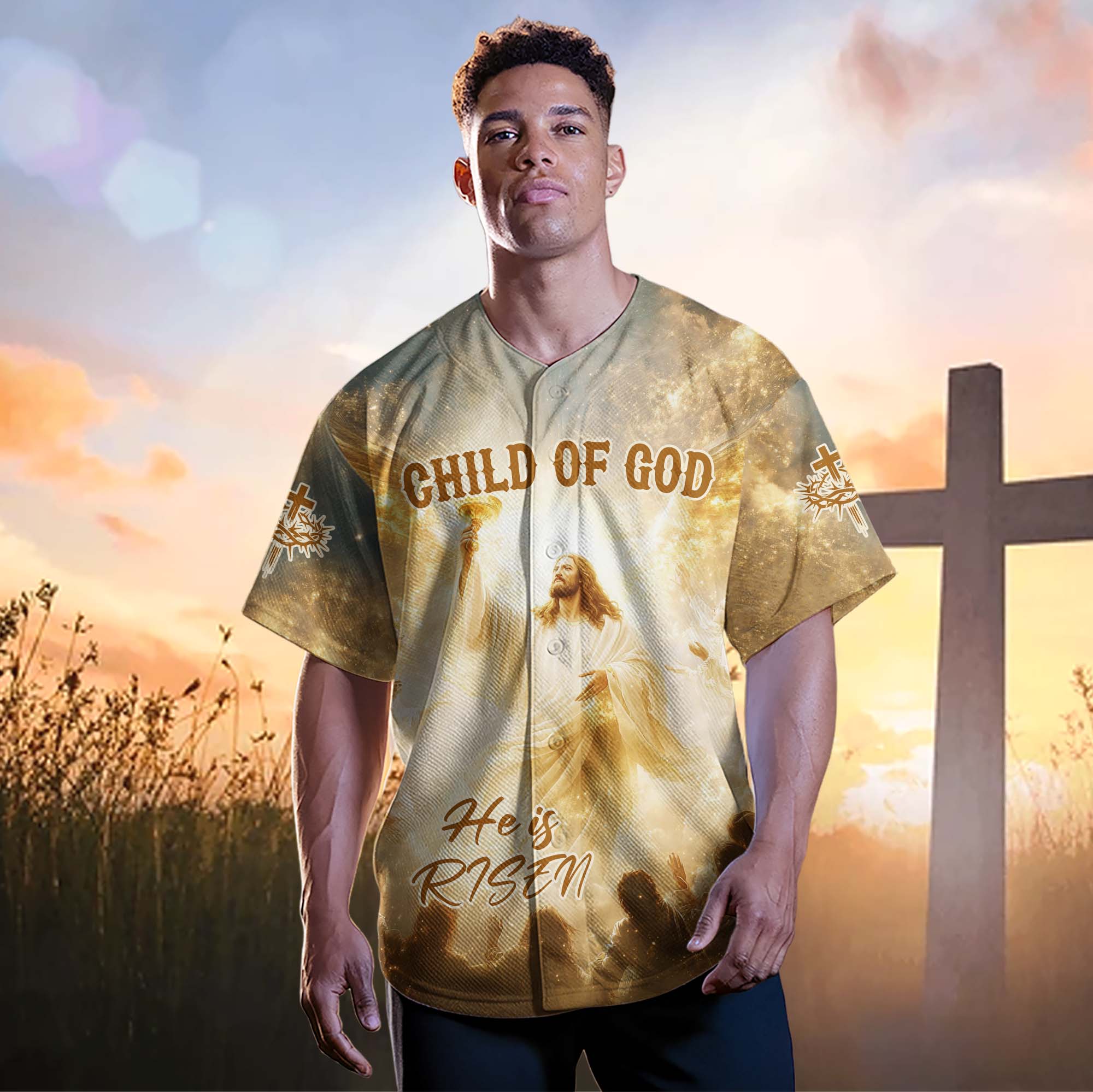 Child of God Risen Baseball Jersey