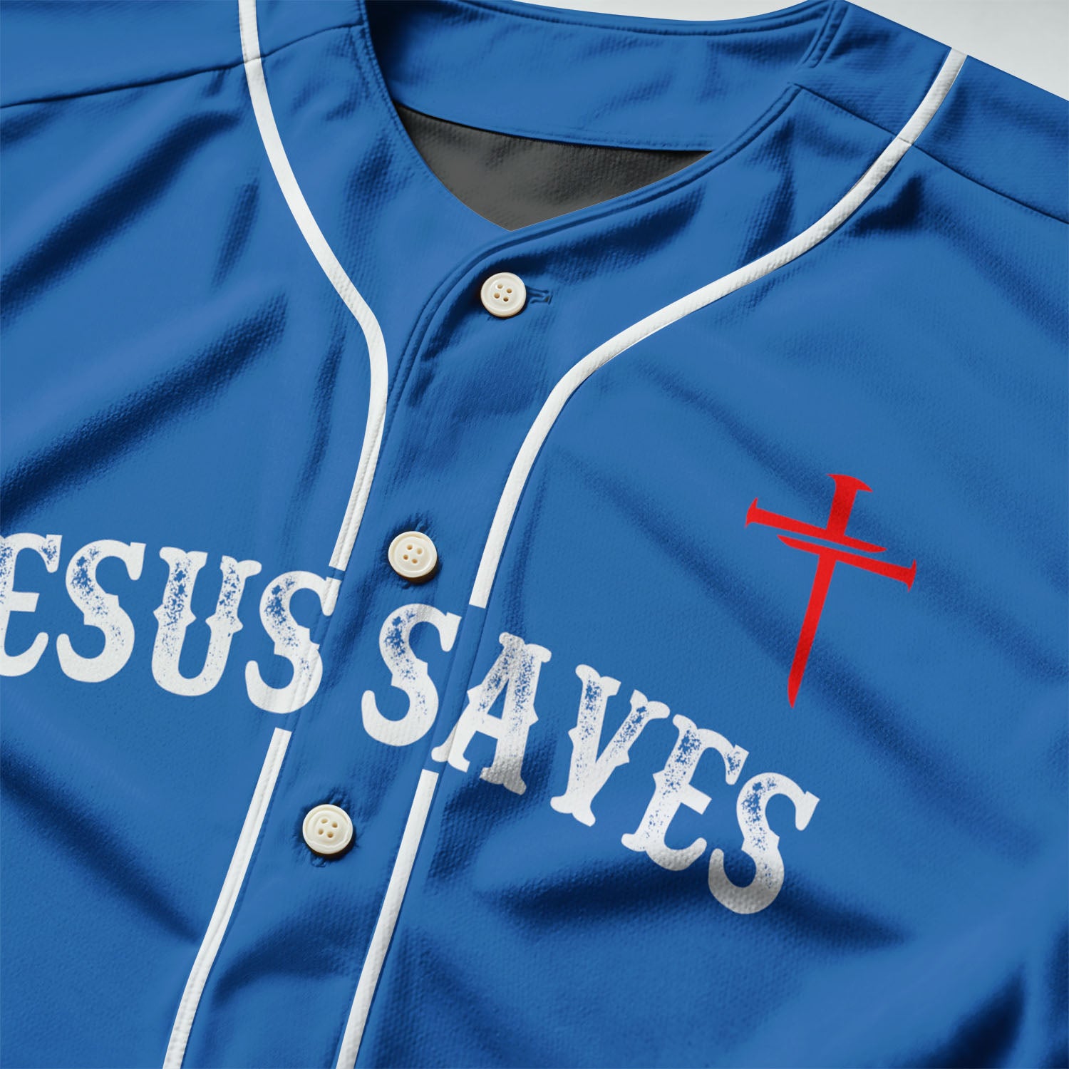 "Jesus Dropped The Charges" Baseball Jersey Blue
