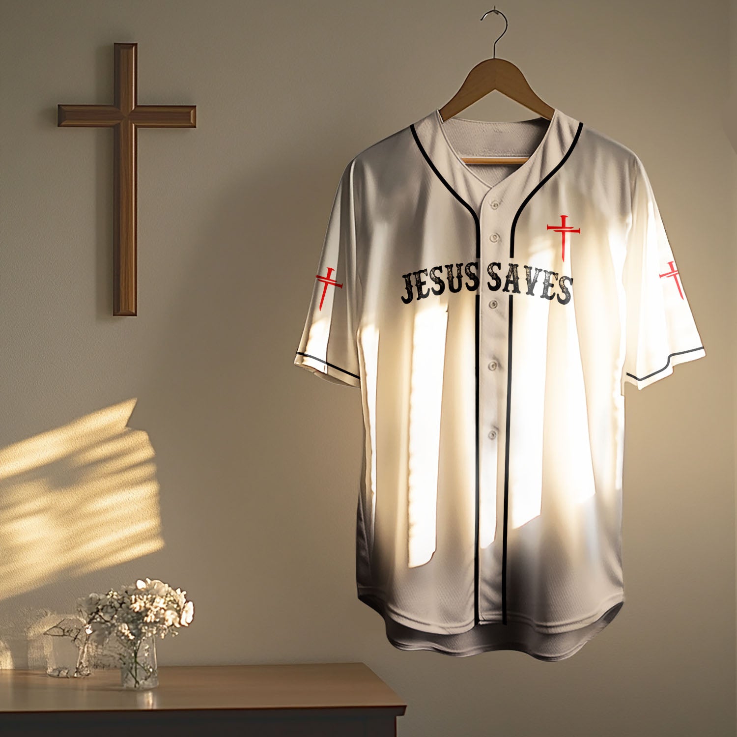 "Jesus Dropped The Charges" Baseball Jersey White